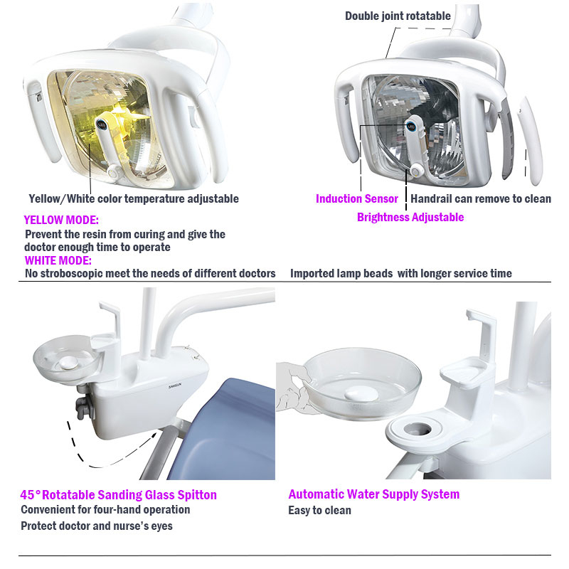 Juego completo de sillón dental eléctrico S610 con altura ajustable