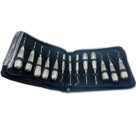 Conjunto completo de instrumentos de cirugía dental, elevadores de dientes, elevador de raíces dentales