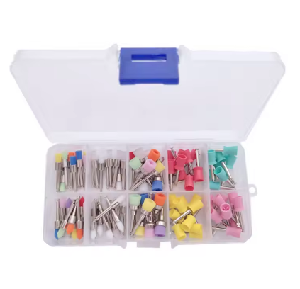 Kits de tazas pulidoras tipo pestillo desechables, 100 unids/set, cepillos de profilaxis Dental