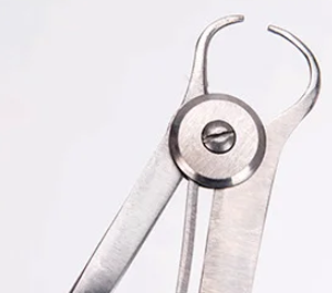 Instrumento de laboratorio dental calibrador dental de metal/cera de 0,1 mm