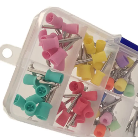 Kits de tazas pulidoras tipo pestillo desechables, 100 unids/set, cepillos de profilaxis Dental