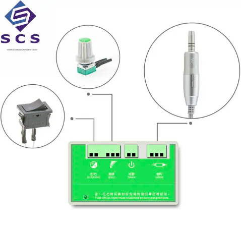 Herramientas de tallado Dental 50000RPM con pedal sin escobillas micromotor fuerte